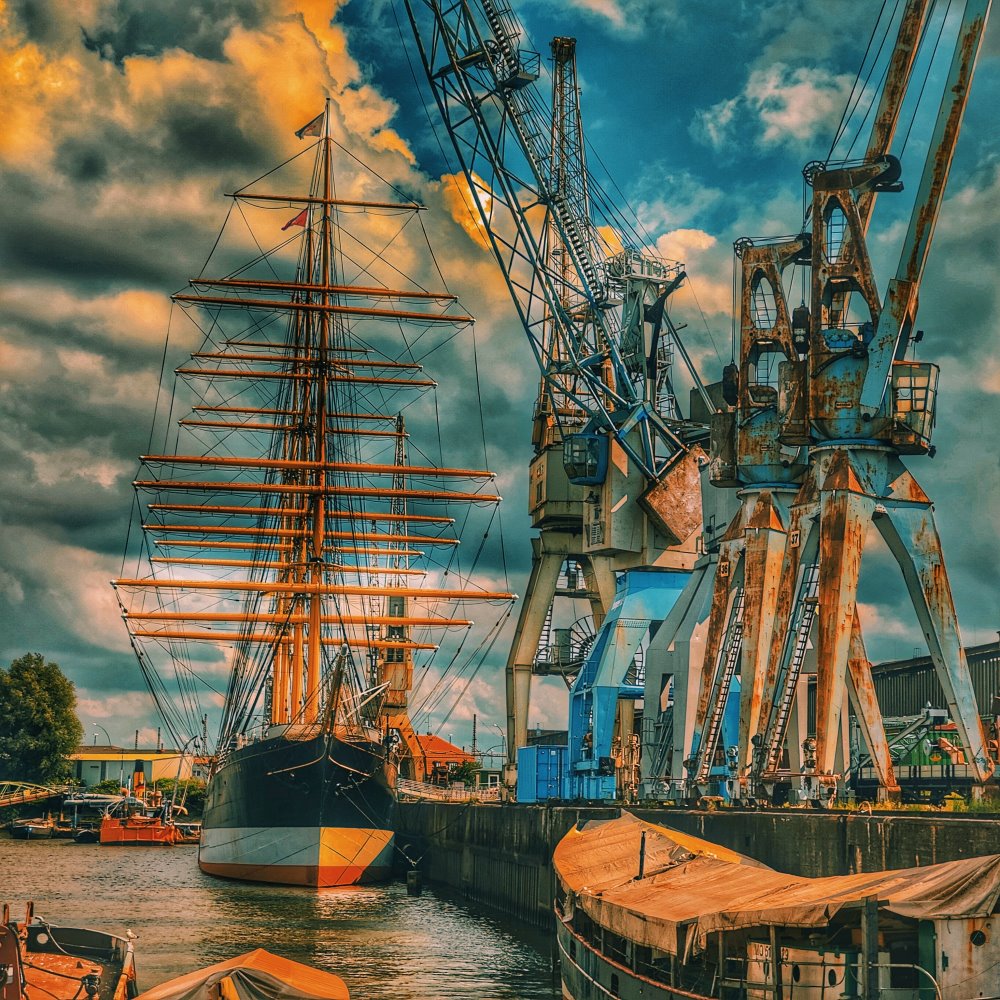 Bild aus der Serie Kräne im Hafen